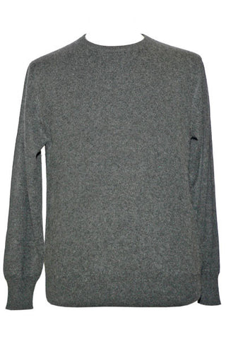 Men's Cashmere Crew in Charcoal Heather