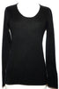Women's Knit Merino and Cashmere Jewel Neck in Black