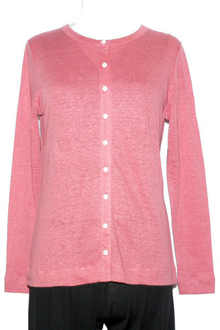 Women's Linen Cardigan in Fuchsia